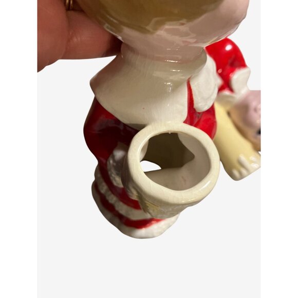 Christmas Ceramic Candle Holder Set of Two Children Caroler Figures - Picture 12 of 14